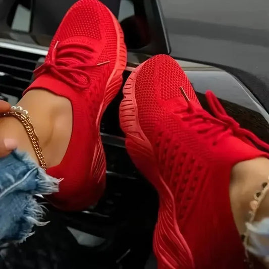 Chaussures Confortables à Lacets en Maille pour Femmes