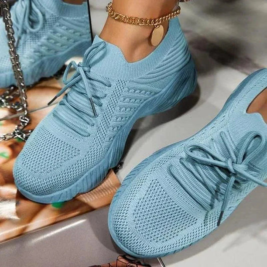 Chaussures Confortables à Lacets en Maille pour Femmes