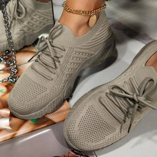 Chaussures Confortables à Lacets en Maille pour Femmes