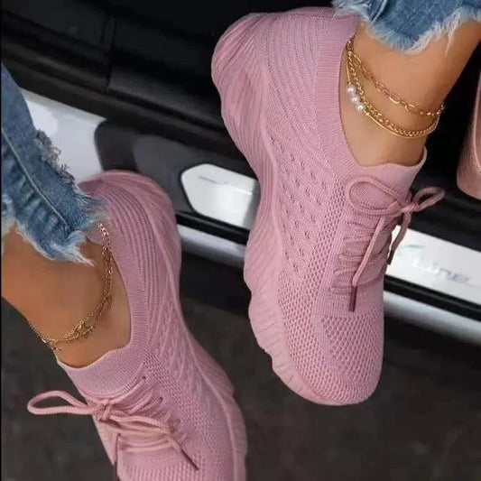 Chaussures Confortables à Lacets en Maille pour Femmes