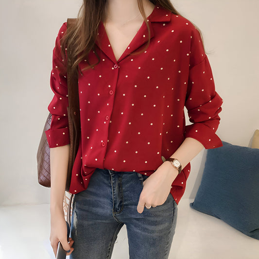Chemisier Femme À Pois Élégant