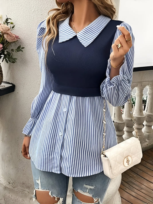 Chemisier Femme Élégant Rayé