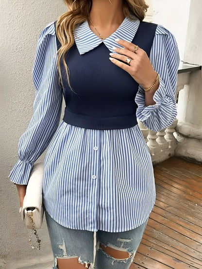 Chemisier Femme Élégant Rayé