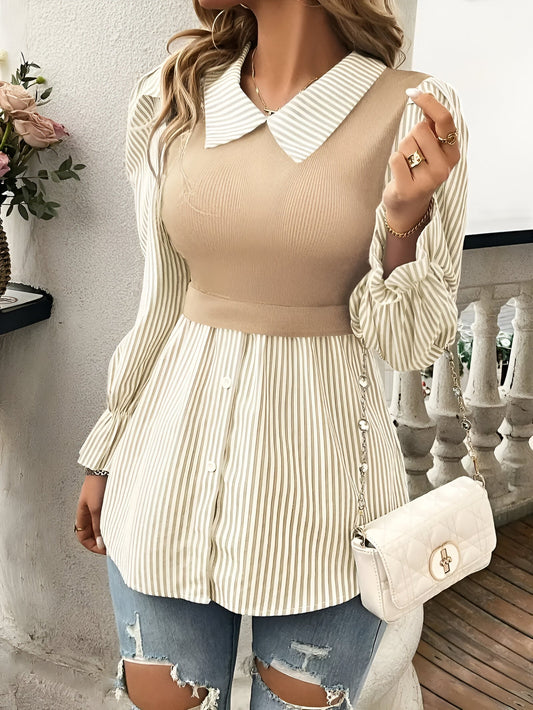 Chemisier Femme Élégant Rayé
