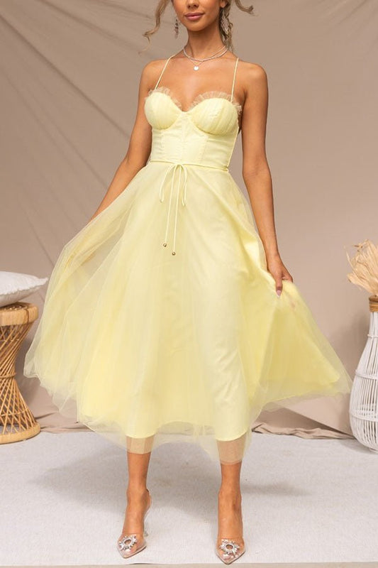 Chic Maxikleid à Bretelles pour Femmes