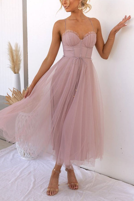 Chic Maxikleid à Bretelles pour Femmes