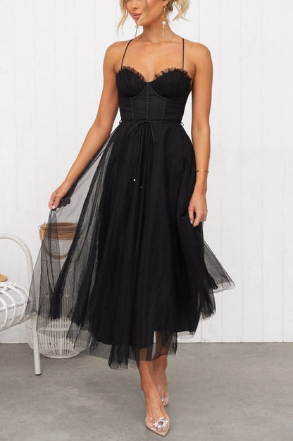 Chic Maxikleid à Bretelles pour Femmes