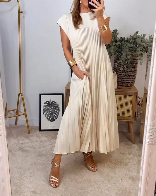 Chic Robe Plissée Sans Manches pour Femmes