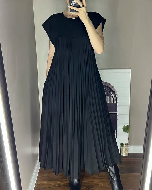 Chic Robe Plissée Sans Manches pour Femmes