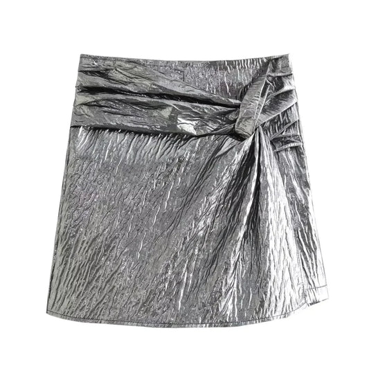Variant image for Jupe Short Femme Chic avec Détails de Nœud, Taille Moyenne, Élégante et Polyvalente pour Printemps Été-1