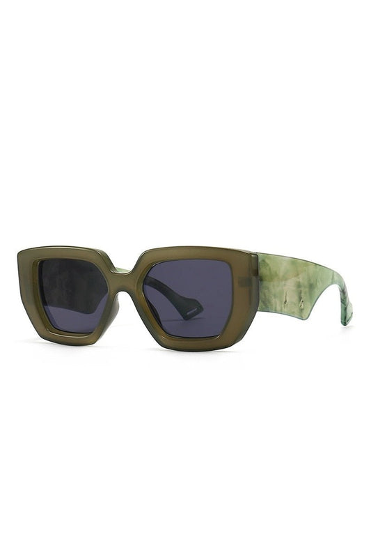 Lunettes de soleil carrées de luxe colorées
