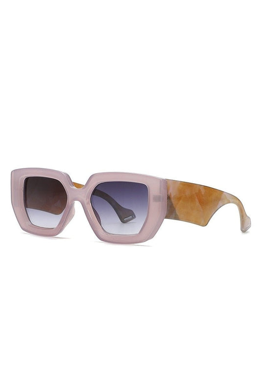 Lunettes de soleil carrées de luxe colorées