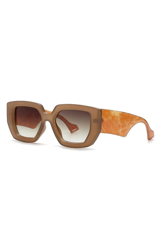 Lunettes de soleil carrées de luxe colorées