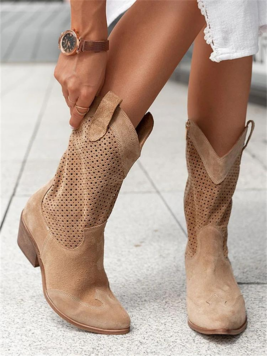 Variant image for Bottes Femme Cowboy Élégantes en Cuir Synthétique - Confort et Style Western-10