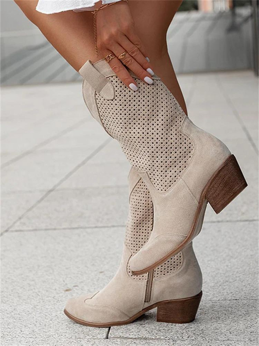 Variant image for Bottes Femme Cowboy Élégantes en Cuir Synthétique - Confort et Style Western-5