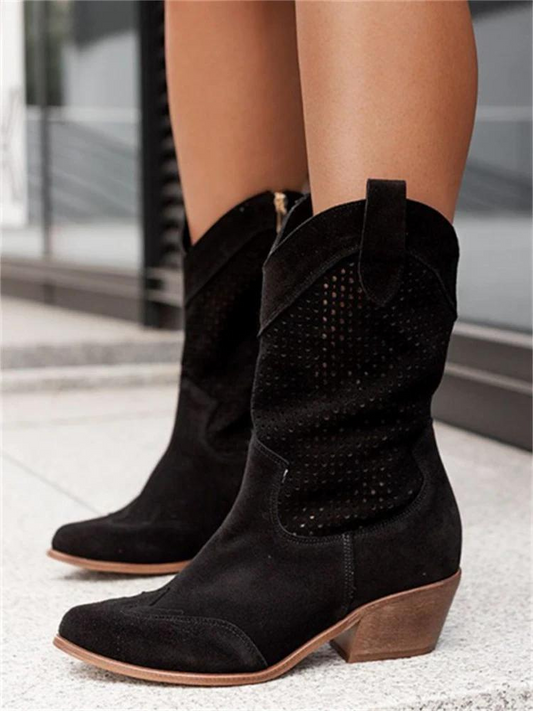 Variant image for Bottes Femme Cowboy Élégantes en Cuir Synthétique - Confort et Style Western-28