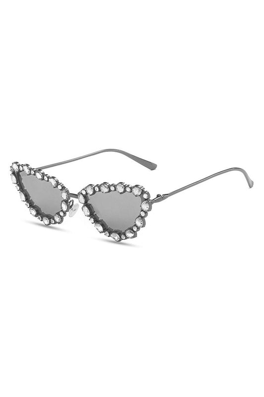 Lunettes de soleil œil de chat en cristal