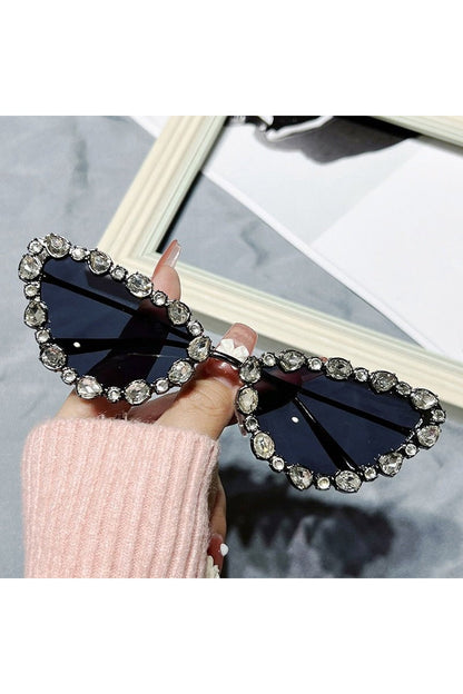 Lunettes de soleil œil de chat en cristal