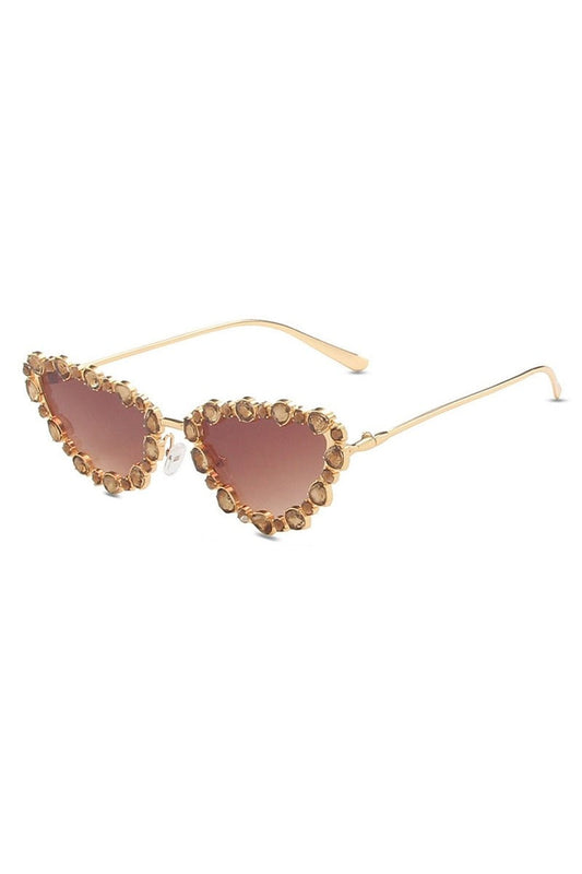 Lunettes de soleil œil de chat en cristal
