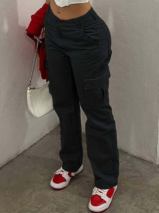 Adèle - Pantalon Cargo À Taille Haute