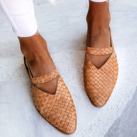 Variant image for Pantoufles Tressées Élégantes Femme Confortables avec Semelle Antidérapante - Chaussons Tendance-1