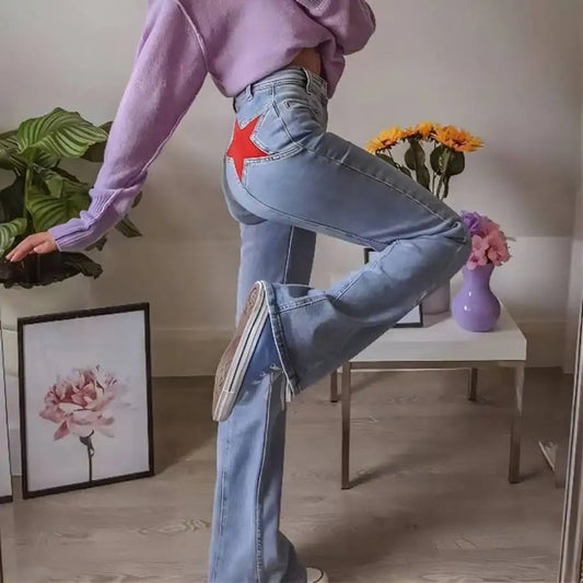 Josephine - Jeans Avec Patchwork D'Étoiles
