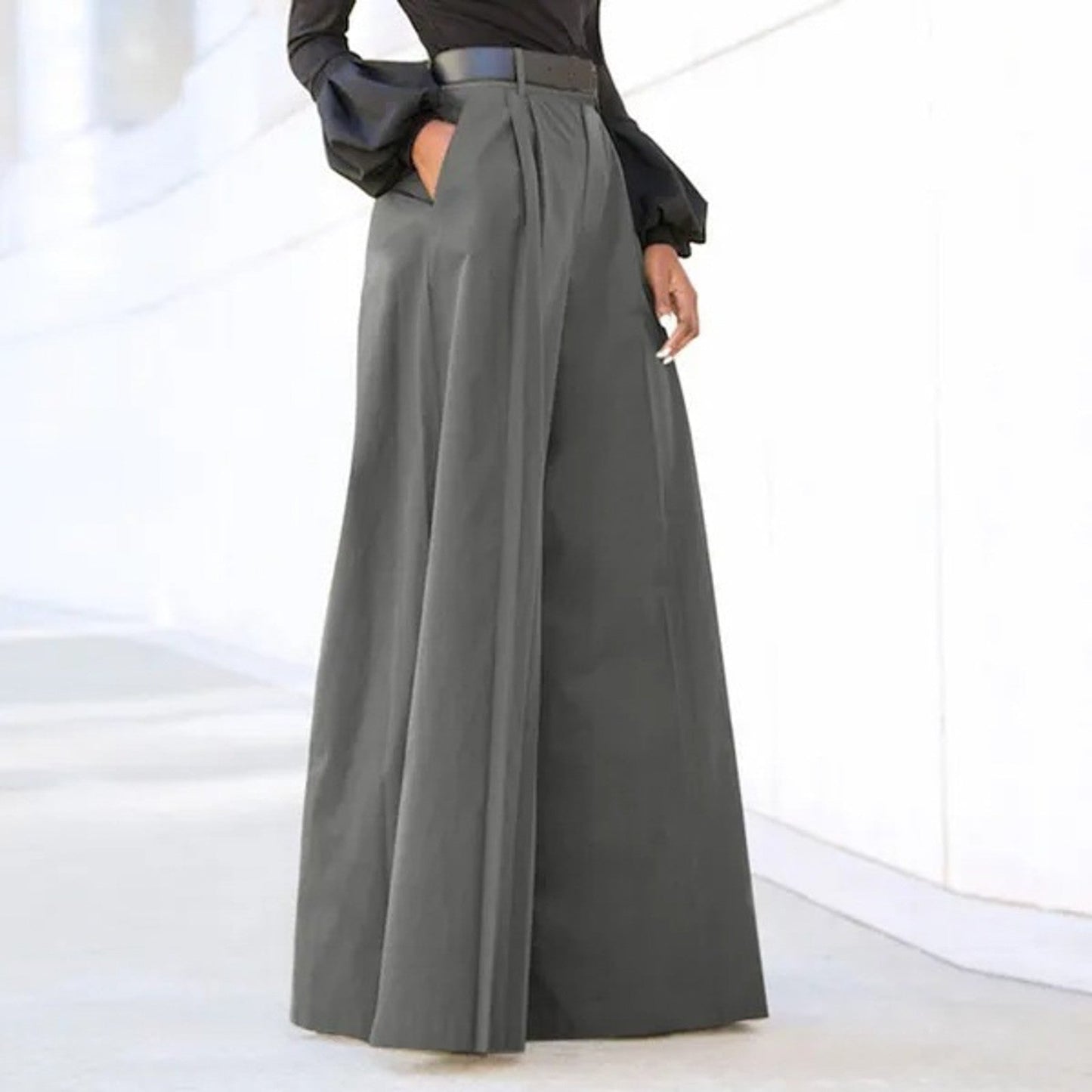 Amélie - Pantalon Plissé Élégant À Jambe Large Pour Femmes