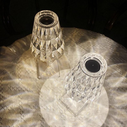 Lampe de table en verre diamant fascinante