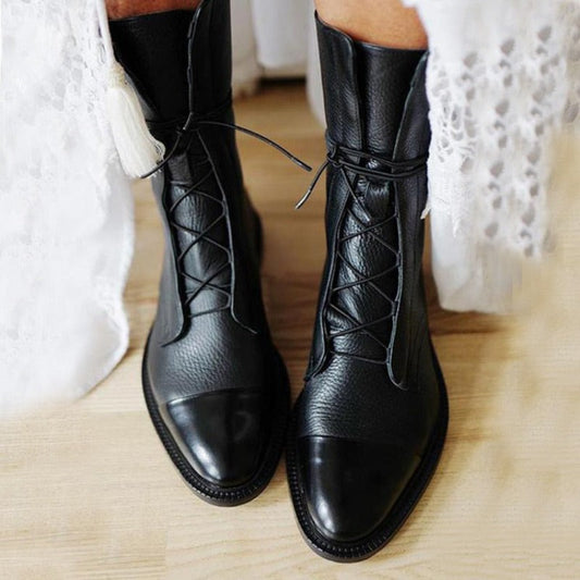 Variant image for Bottes Hiver Femme Élégantes en Cuir Noir de Haute Qualité-9