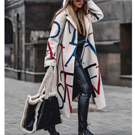Veste de femmes longues élégantes en noir et blanc
