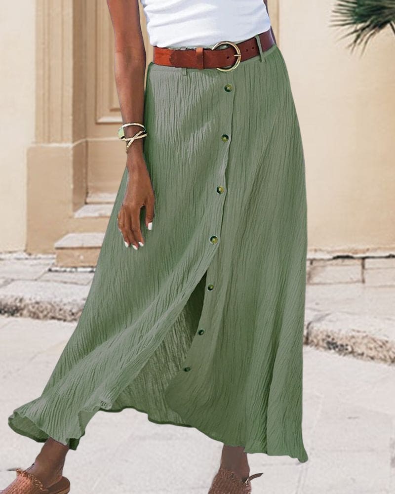 Jupe Longue Femme Élégante en Coton et Polyester - Silhouette A, Confort Optimal, Idéale pour Toutes Occasions