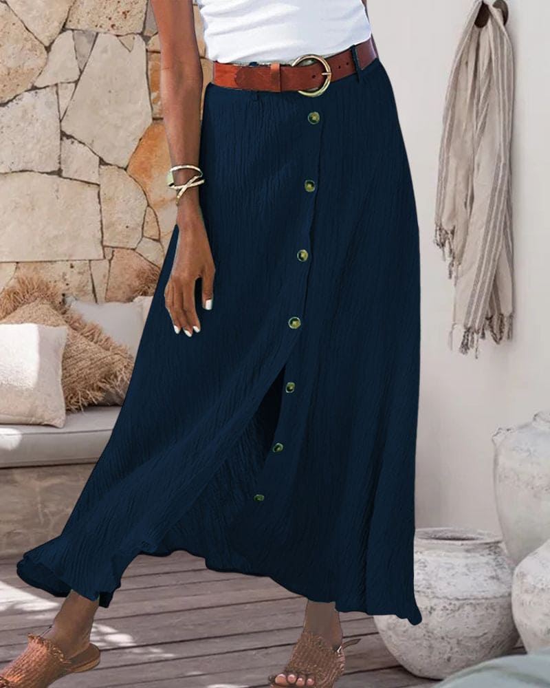 Jupe Longue Femme Élégante en Coton et Polyester - Silhouette A, Confort Optimal, Idéale pour Toutes Occasions