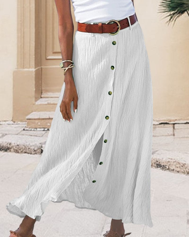 Jupe Longue Femme Élégante en Coton et Polyester - Silhouette A, Confort Optimal, Idéale pour Toutes Occasions