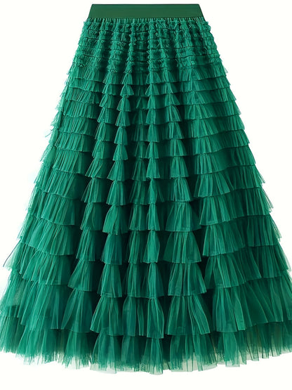 Jupe Longue Femme Élégante en Polyester Léger - Coupe Fluide et Confort Optimal