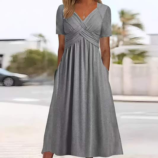Robe Midi Élégante en Polyester – Femme – Rosella