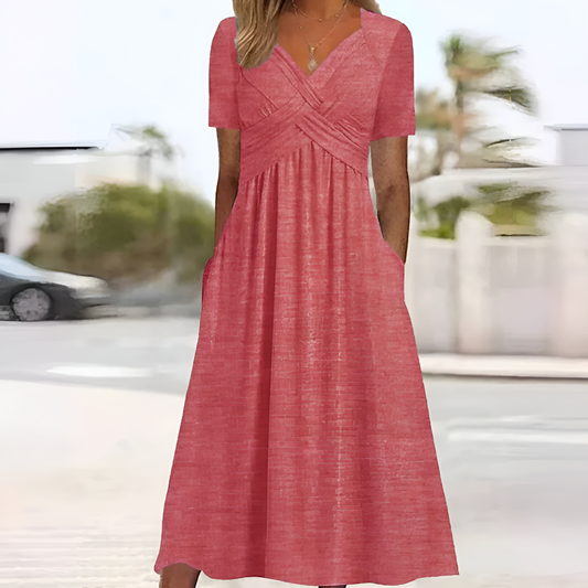 Robe Midi Élégante en Polyester – Femme – Rosella