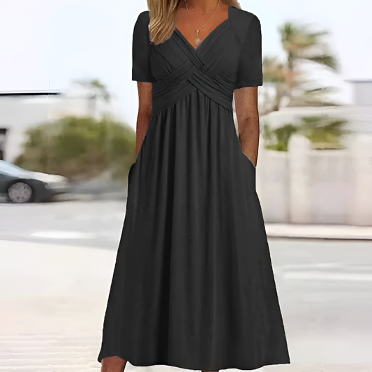 Robe Midi Élégante en Polyester – Femme – Rosella