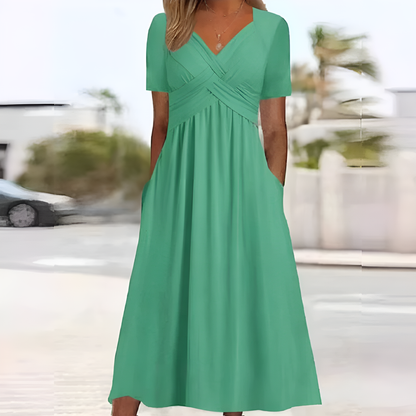Robe Midi Élégante en Polyester – Femme – Rosella