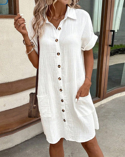 Robe Chemise Confortable en Polyester – Femme – Mélanie