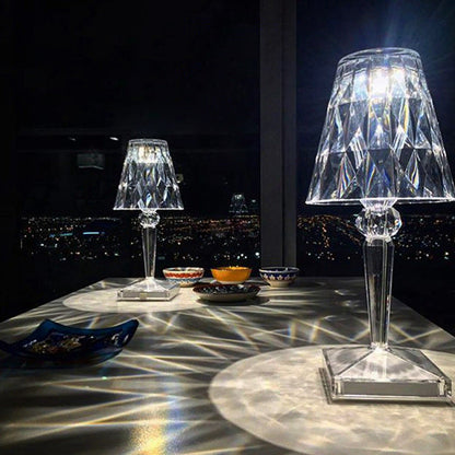 Lampe de table en verre diamant fascinante
