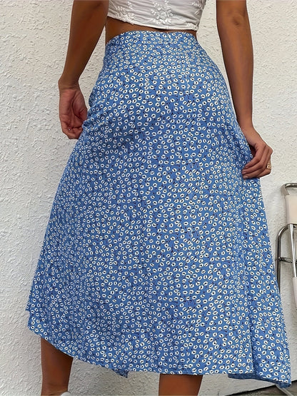 Jupe Longue Femme Imprimé Floral Chic en Polyester Multicolore