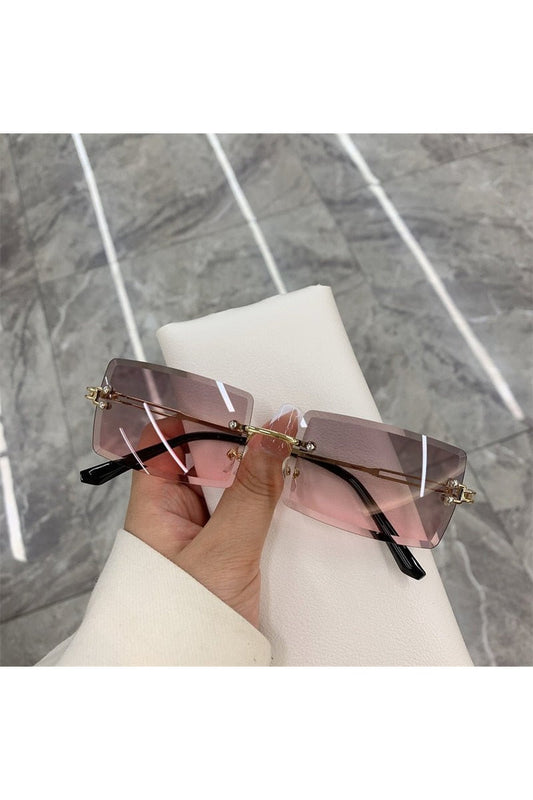 Lunettes de soleil rectangulaires sans monture
