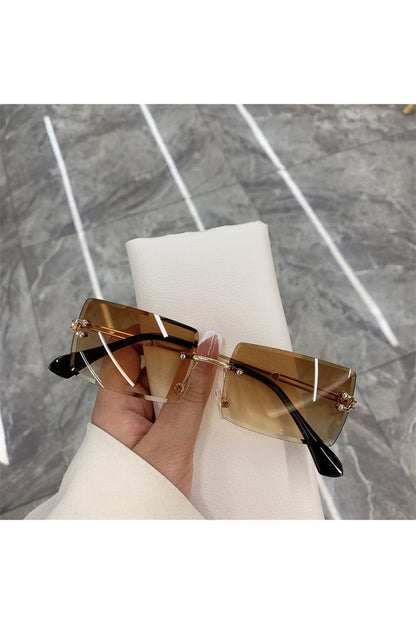 Lunettes de soleil rectangulaires sans monture