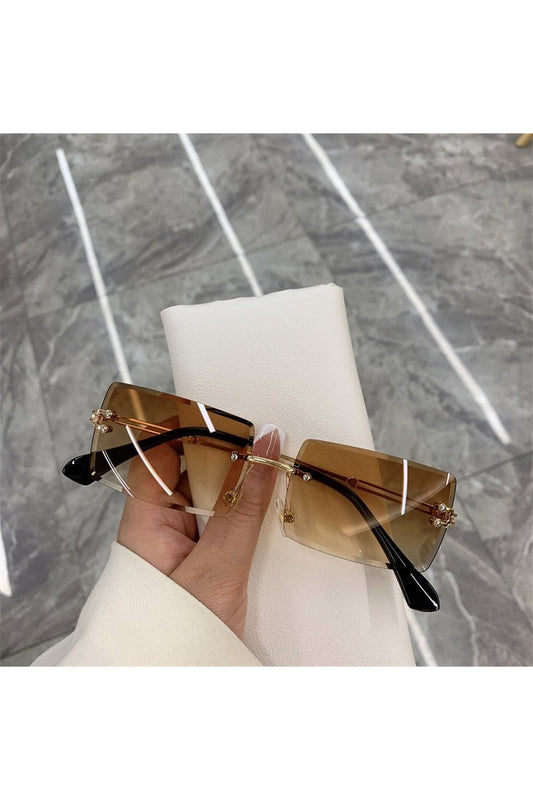 Lunettes de soleil rectangulaires sans monture