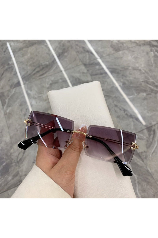 Lunettes de soleil rectangulaires sans monture