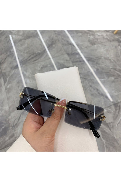 Lunettes de soleil rectangulaires sans monture
