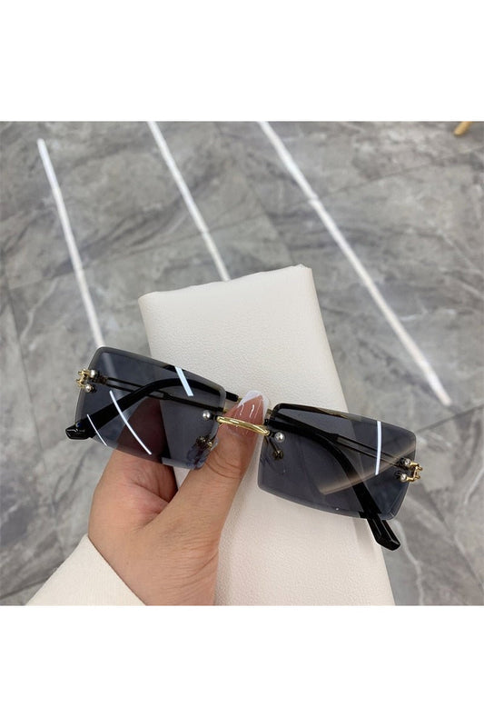 Lunettes de soleil rectangulaires sans monture