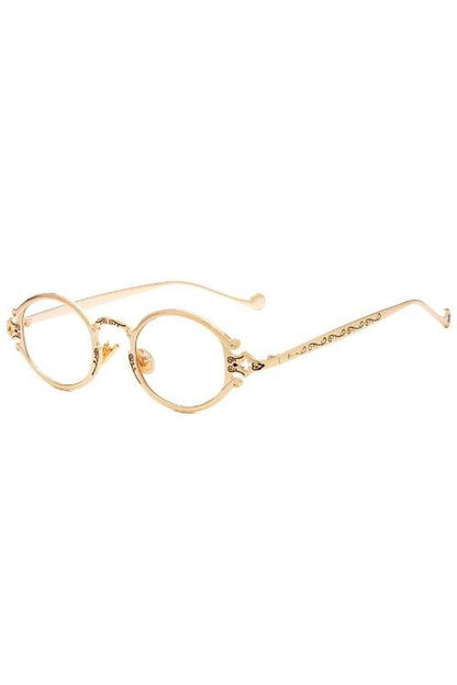 Lunettes de soleil ovales couleur or