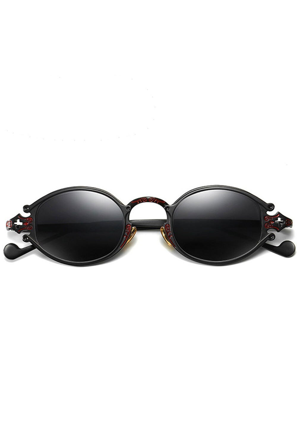 Lunettes de soleil ovales couleur or