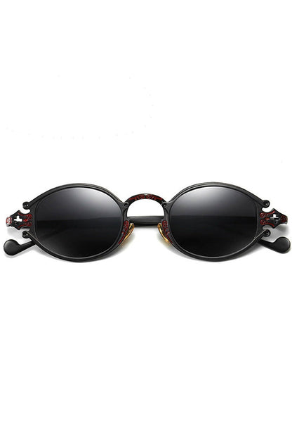 Lunettes de soleil ovales couleur or